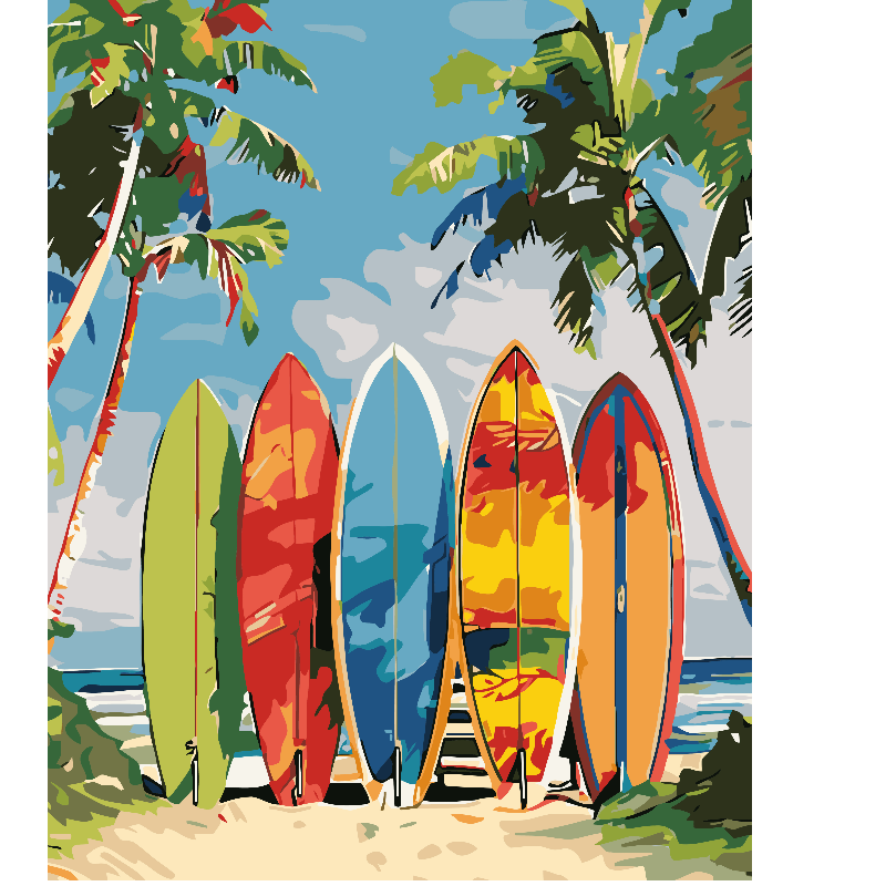 Kit Paint by numbers 40x50 Tablas de surf II | WC1204 Main Image